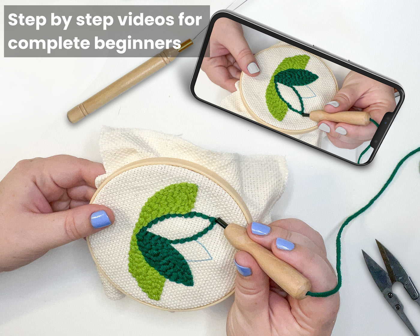 Stress Relief Punch Needle Starter Kit for Beginners and Adults - Chill N Stitch
