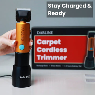 Cordless Carpet Trimmer with Shearing Guide and Blades