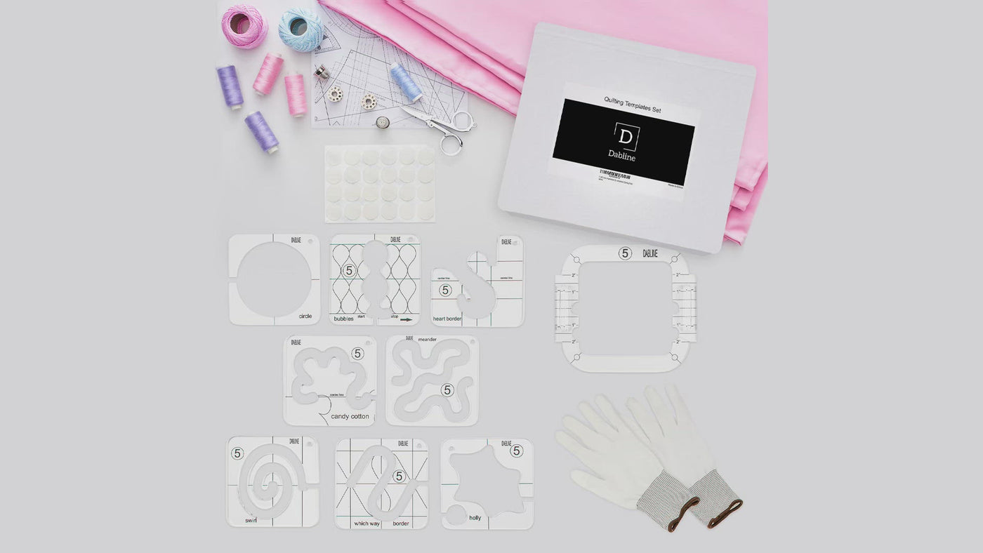  DABLINE 13 PCs Quilting Template Set Includes 8 Quilting  Templates, Quilting Frame/Gloves/Stickers/Guide. Free Motion Quilting  Rulers and Templates : Arts, Crafts & Sewing